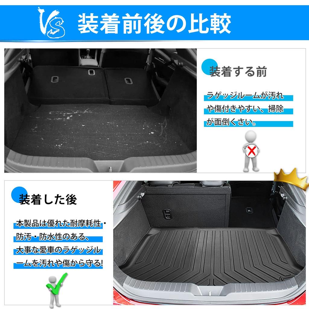 Mixsuper Compatible with Mazda 3 3D Luggage Tray Trunk Design for Mazda 3 2019 3D Molded Cargo TPE Luggage Interior Easy Set 3 Fastback Fastback, Mat,
