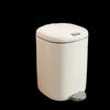 16L Cream White Foot Pedal & Hand Press Trash Can