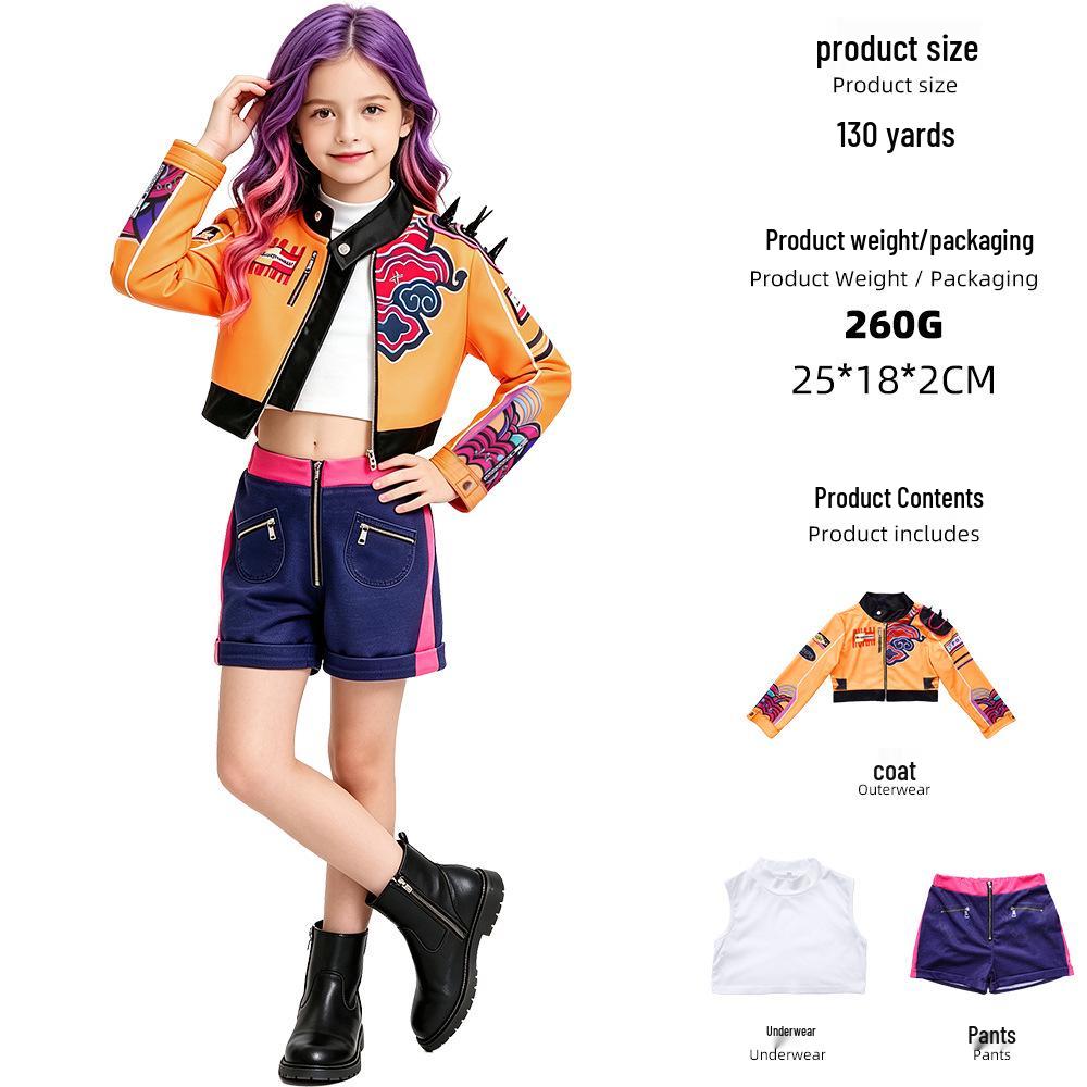 Cross-Border Demon Hunter Cosplay Rumi Costume: High-Quality Korean Wave Girl Group Stage Outfit