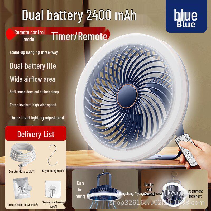 2026 Multi-Functional Remote Controlled Wall/Ceiling Mounted Portable Fan for Dorms and Outdoors