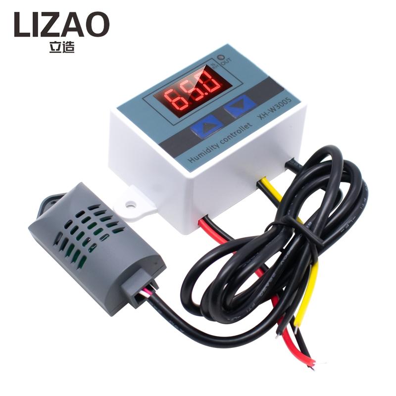 LIZAO XH-W3005 Digital Humidity Controller High Precision Hygrometer Switch 12V 24V 220V with Humidity Sensor