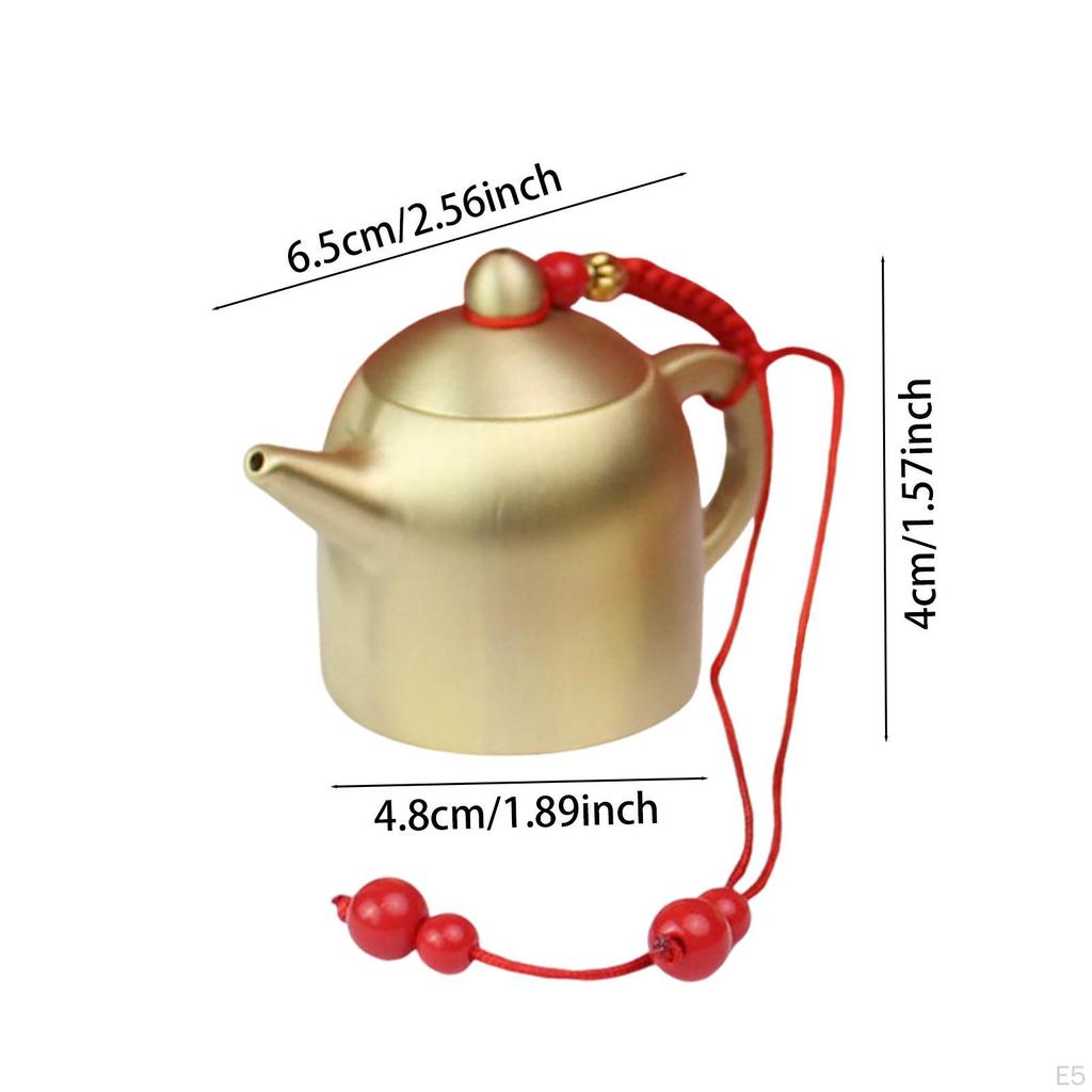 Brass Teapot Mini Birthday Gift Desktop Ornament Figurine Tea Ceremony for Cabinet Fireplace