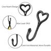 1/5PCS Antique Chic Vintage Coat Hooks Key Holder Heart Shape Cast Iron