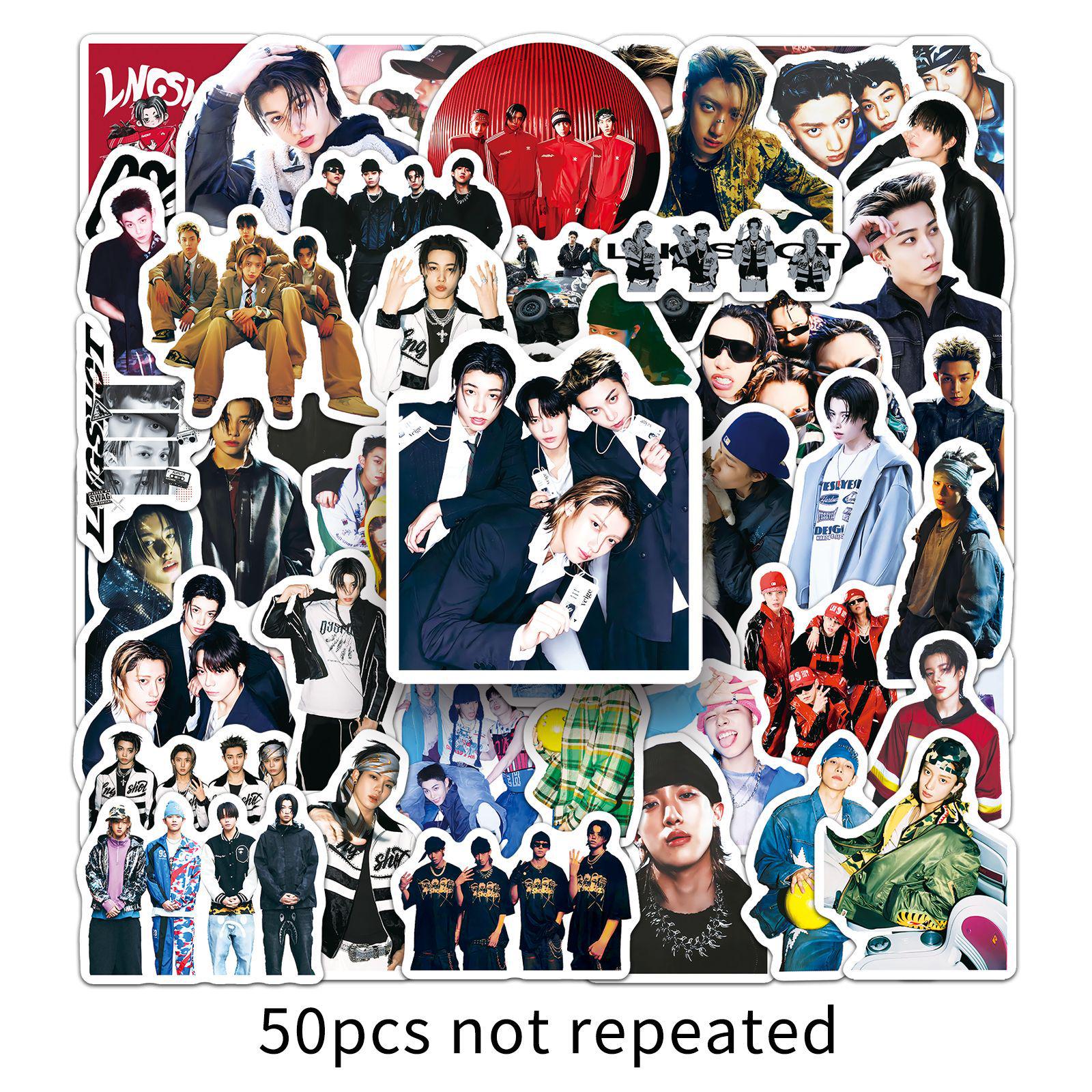 Korean Boy Group Star Waterproof DIY Stickers - 50 Sheets for Thermos Cup Decoration