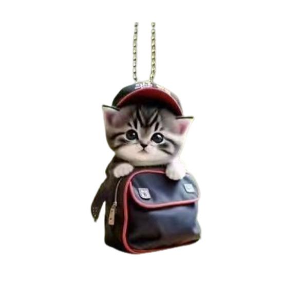 Car Pendant Lightweight Portable Cat Dog Design Hanging Pendant 2D Acrylic Charm Keychain Keys Backpacks Handbags Accessories