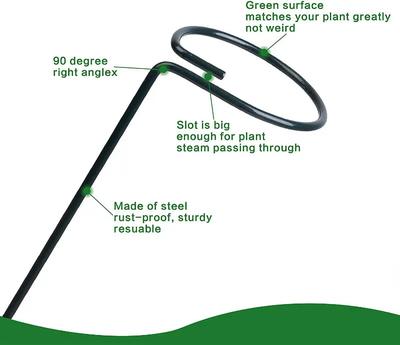 5/10/15 Peças Estacas de Suporte para Plantas de 40cm, Estacas de Jardim para Haste Única Anéis Gaiola para Amaryllis para Tomates Orquídea Lírio Peônia Rosa Flor