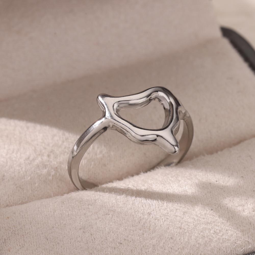 New Trend Stainless Steel Geometric Texture Wide Rings For Women Men Irregular Gold Color Wedding Ring Female Punk Jewelry Gift