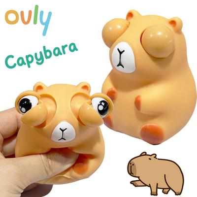 Ovly Jucărie Squishy Antistres cu Ochi Săltăreți Capibara Jucărie de Strâns pentru Ameliorarea Anxietății Jucării Antistres Drăguțe Kawaii cu Animale Cadou pentru Copii