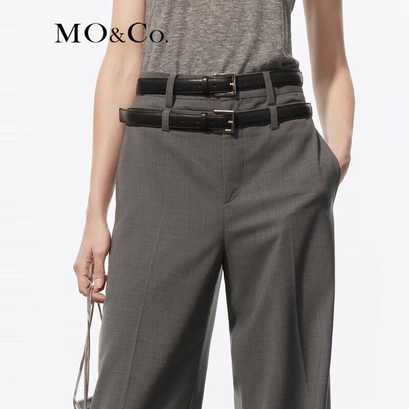 MO&Co. High-Waist Wide-Leg Trousers with Belt