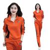 Women's Spring/Autumn 2025 Fashionable Slim Fit Stand Collar Sweater & Wide-Leg Pants Two-Piece Set