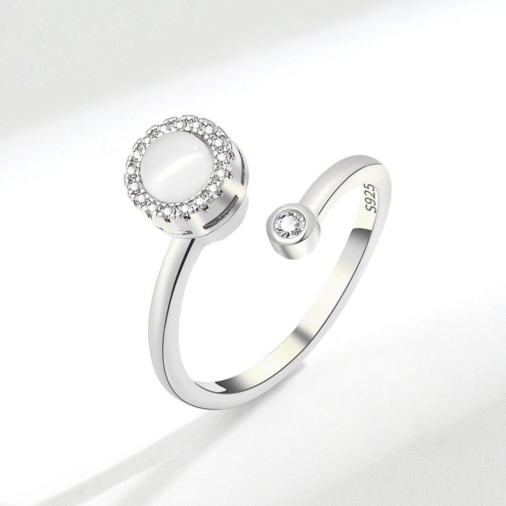 Minimalist Geometric Adjustable Ring For Women With Copper Material белый
