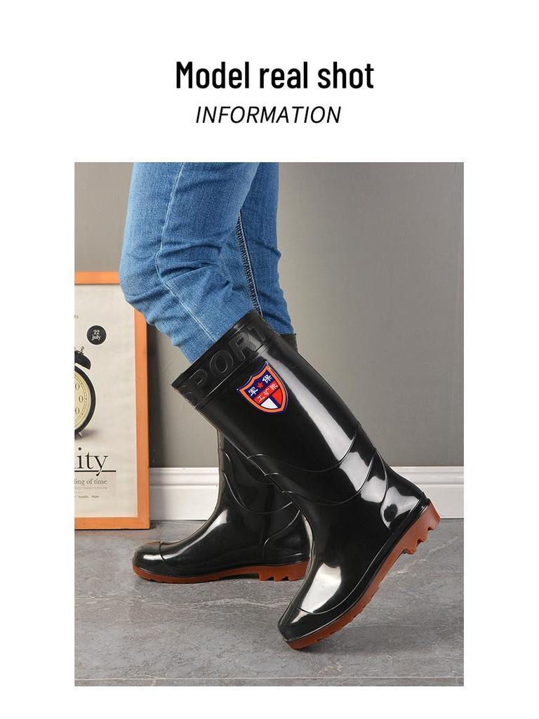 Men's Military Protection Non-Slip High-Top Water & Rain Rubber Shoes