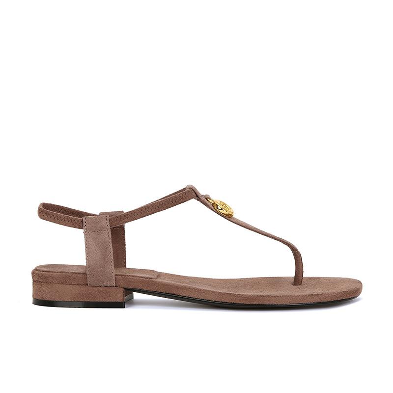 Summer new retro niche sandals women's thick heel soft sole not tired feet fashionable asymmetrical outer sandals versatile