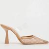 Fashion Crystal Mesh Breathable Thin High Heel Slippers Women Sexy Pointed Toe Slingback Slide Sandal Elegant Designer Party Dress Pumps