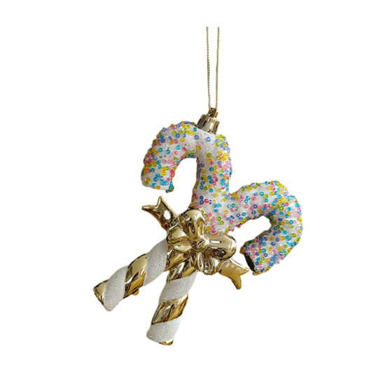 Christmas Hanging Decoration Glittery Angel Santa Claus Ornament Lightweight Xmas Decoration with Hanging Loop for Christmas Tree Door Mantel Decor