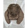 Women's Winter Short Warm Clothes Hooded Elegant Anti-fox Fur Collar Jacket