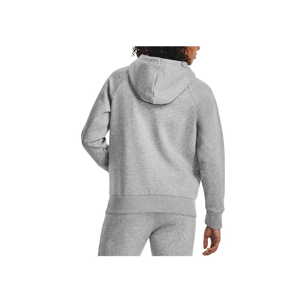 Under Armour Solid Color Letter Print Hooded Pullover Sweatshirt Women Tops Light-Grey 1379501-012