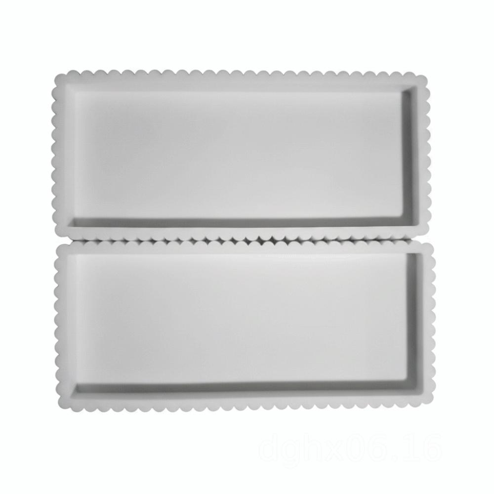 Serving Tray Silicone Candle Holder Tray Wavy Square Decorative Tray Multi-purpose Modern Table DecorationTrays Coffee Table