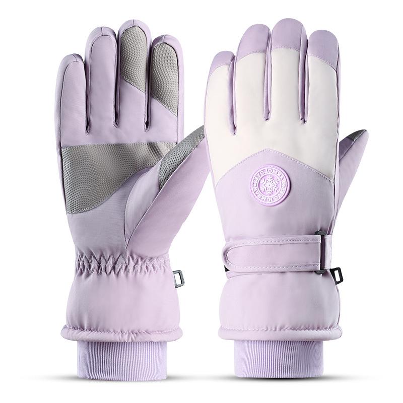 Ski Gloves Cycling Warm and Cold Proof Gloves  Women's Fleece Thickened Windproof  Winter Cycling Men's Touch Screen