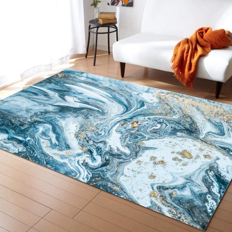 Modern Light Luxury Printing Large Carpet Anti-slip Wear-resistant Soft Mat for Living Room and Bedroom Rug Easy Clean Fashion