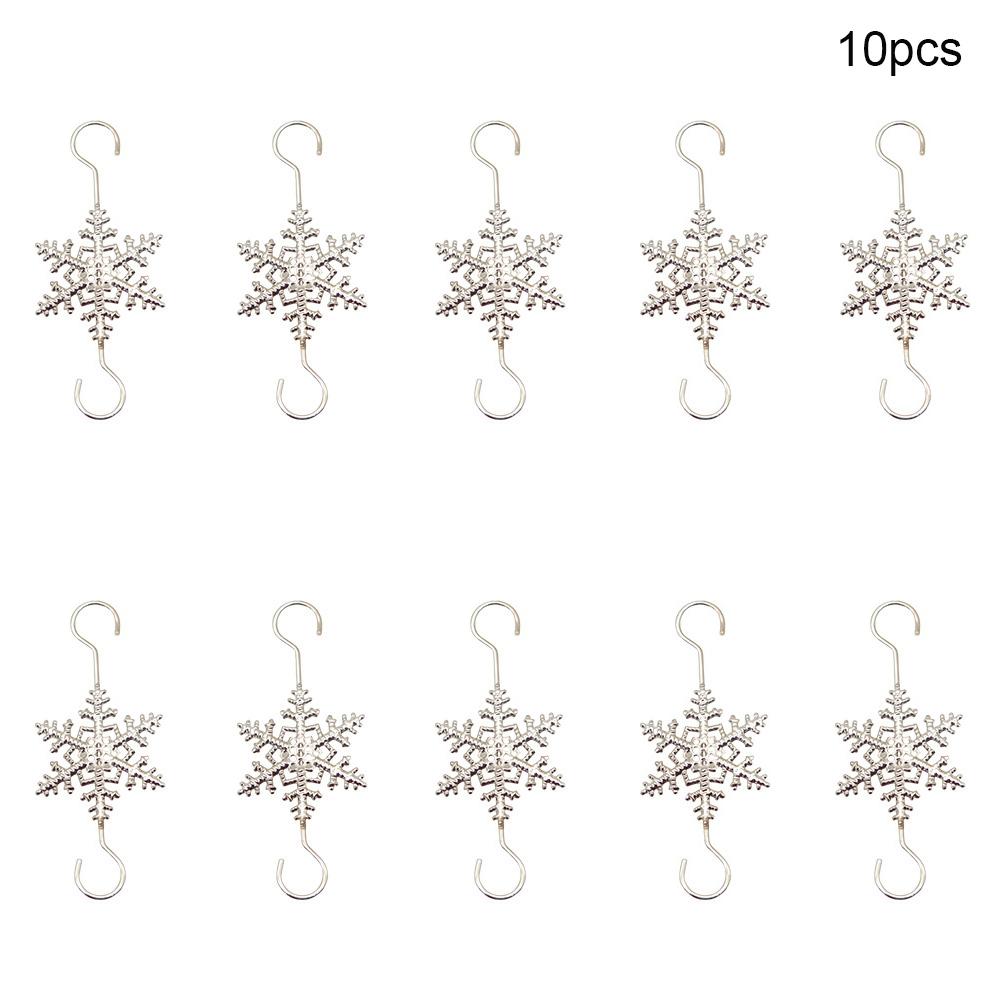 

Runtow 10 шт. Рождественский крючок-снежинка 2025 Веселого Рождества Декор для дома Рождественские елочные украшения Рождественские подарки Новый год