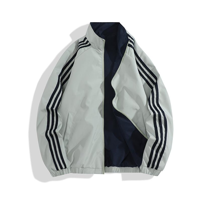 Stand Up Collar Jacket, Men's Reversible Baseball Jacket, Men's Versatile Casual Sports Jacket