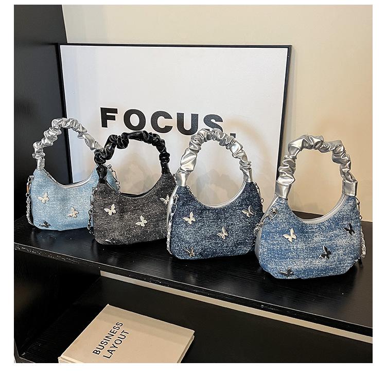 2025 Summer Denim Bow Handbag - Stylish Crossbody & Shoulder Bag