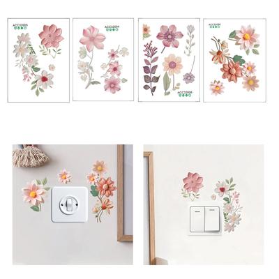 Zarif Çiçek Işık Anahtarı Çıkartması Su Geçirmez Sticker Oturma Odası Yatak Odası Banyo Güzel Çiçekler Ev Dekorasyonu