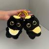 Kawaii Black Kitten Squeaky Plush Keychain Cartoon Cat Stuffed Doll Keyring Cute Bag Pendant Backpack Hanging Decoration Gifts