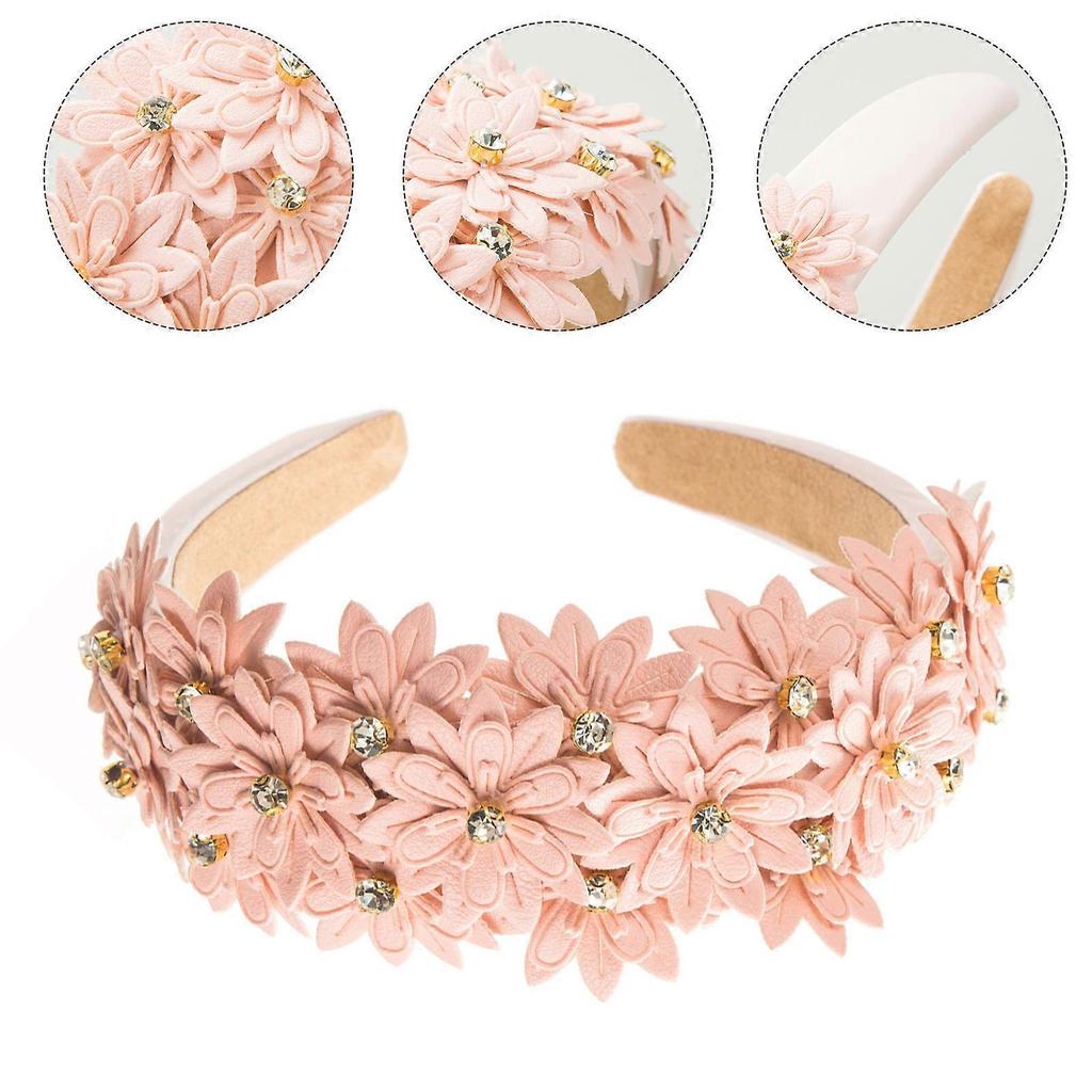 Fascia Delicata in Pelle Comoda Fascia per Capelli alla Moda Fasce per Capelli Copricapo Floreale Accessori per Capelli per l'Uso Quotidiano Bianco