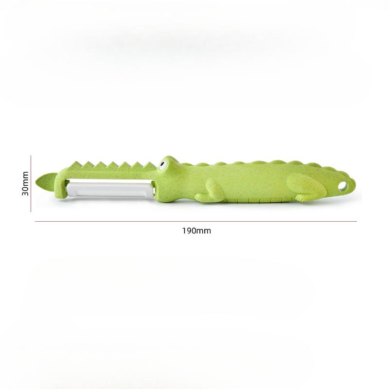 Творческий мультяшный милый крокодил керамическая овощечистка пшеничная овощечистка креативная овощечистка пшеничные стебли ручка крокодил форма яблокорезка зелёный