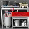 1Pcs Gas Cooktop Rack, Stainless Steel Kitchen Storage, Floor-to-ceiling Three-layer Functional Kitchenware, Thickened Storage