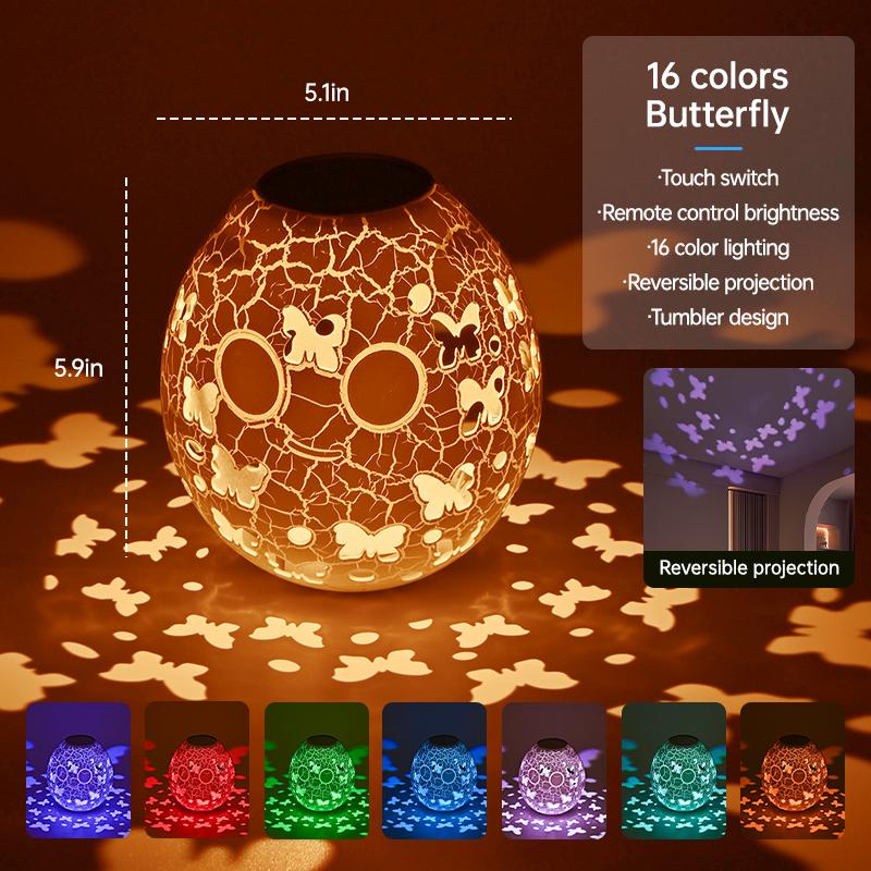 2024 New Desktop Crack Dinosaur Egg Night Light Touch Switch Long Battery Life Charging Tumbler Colorful Atmosphere Light