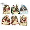 DIY Christmas Card Kit Kit, 3D Pop-Up Faux Pearl Art Snowman Santa Elk Craft Kits Wreath Card, Handmade Xmas for Family And Friends Holiday