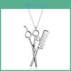 Alloy Necklace Elegant With Scissor Pendant For Professional Or Accessory Casual
