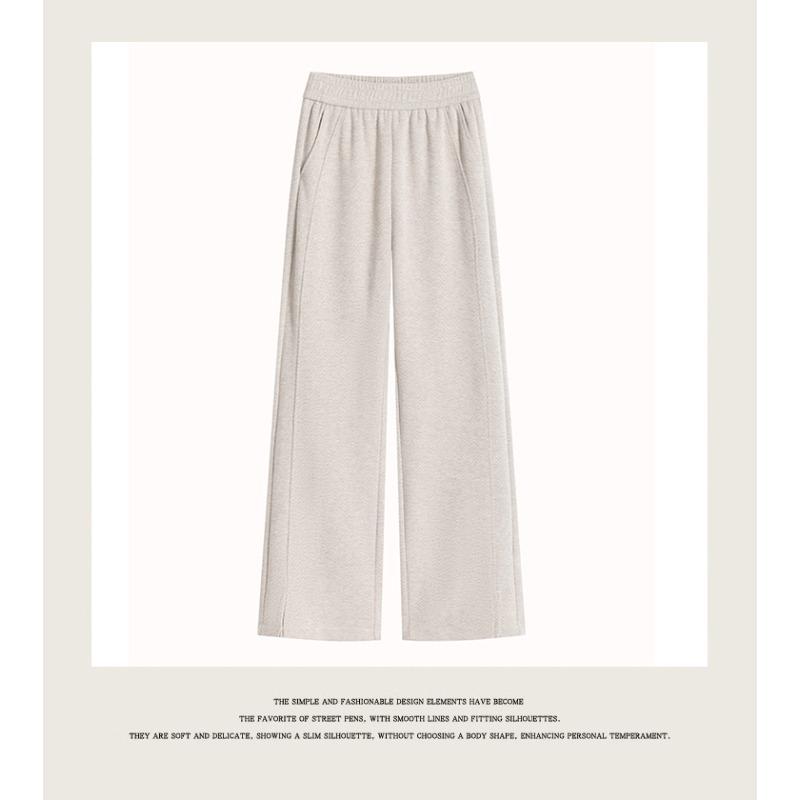 

DIMANAF Autumn Winter Plus Size Women Pants Lady Long Pants Flocking Oversized Loose Casual Bottoms Thick Knitted 4XL слонова кістка