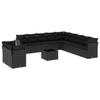 Vidaxl 12-Cz. Garden Furniture Set, With Cushions, Black, Poly Rattan