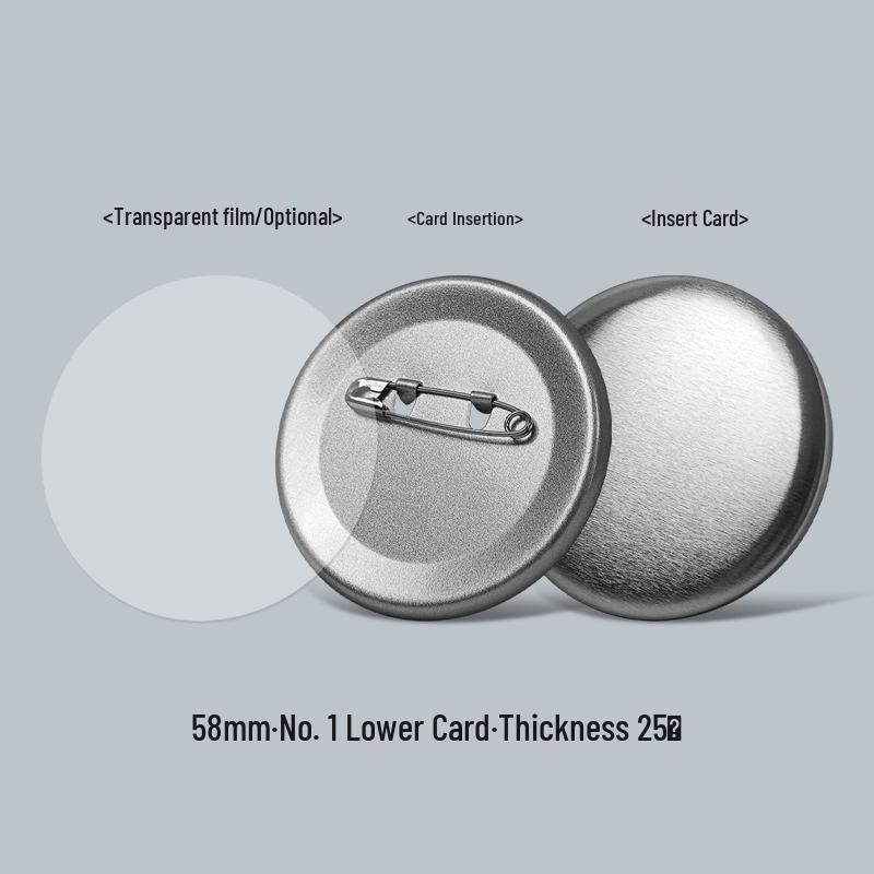 58MM Matte/Glossy Round Tin Badge with Metal Pin Back