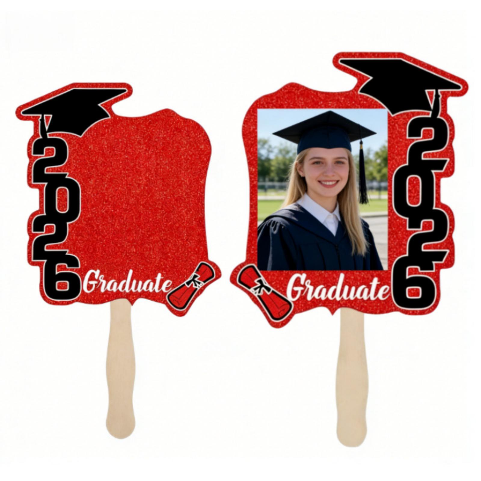 Graduation Wooden Graduation Fan Double Sided Printed Graduation Gift