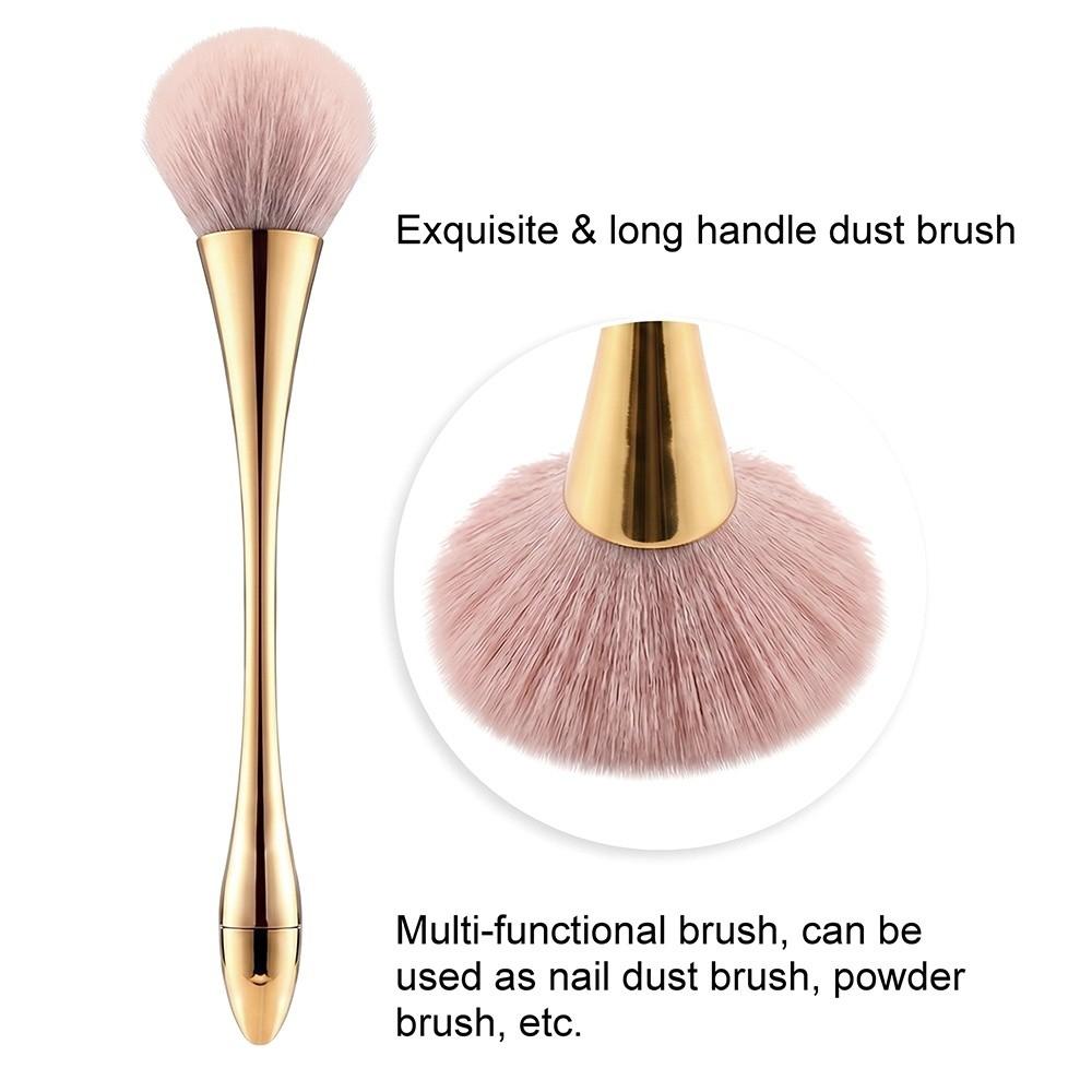 Large Size Nail Dust Brush Gold Nail Cleaning Brush Cleaning Brush Nail Art Brush  Salon Use