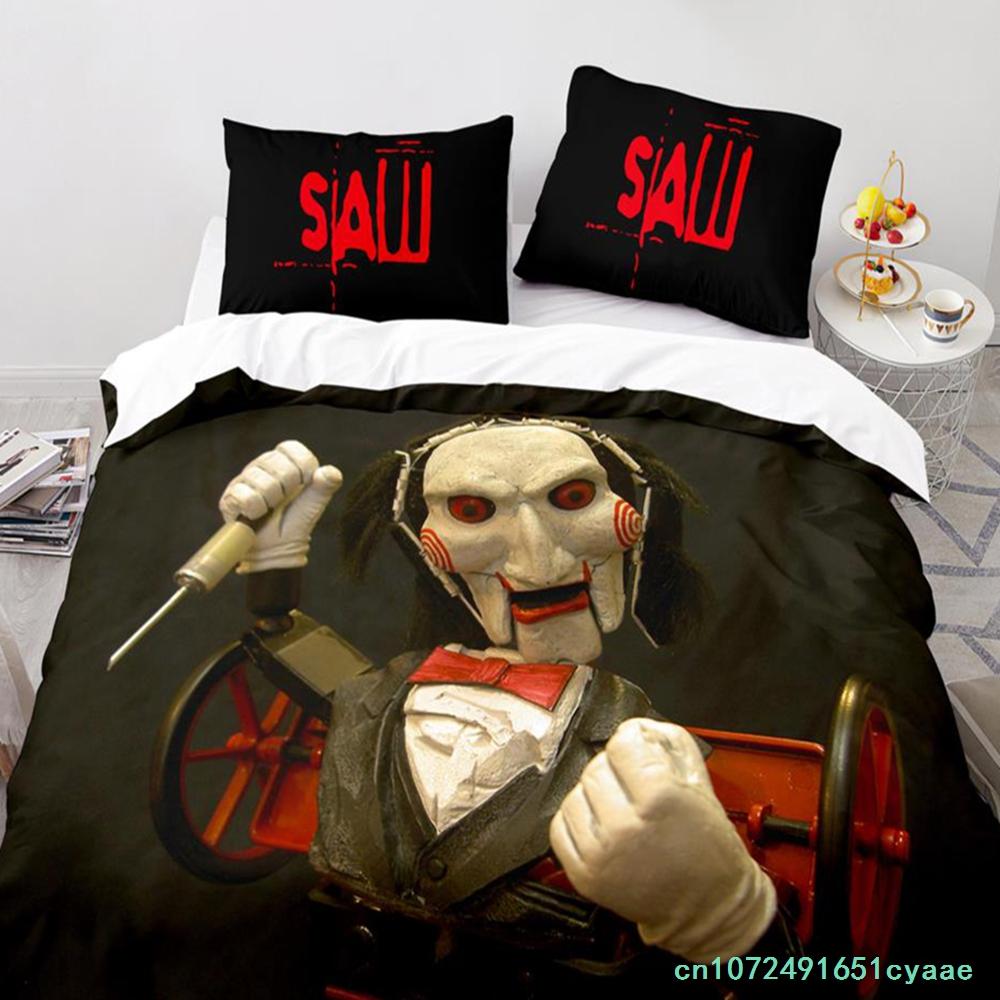 Chainsaw Fright Bedding Set Single Twin Full Queen King Size Halloween Bed Set Aldult Kid Bedroom Duvetcover Sets 3D Print 011