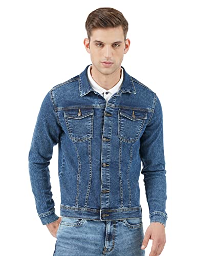INKD Cotton Blend Men s Stretch Denim Standard Length Jacket (Indigo - Denim Divine, Xl), X-L XL джинсовый синий