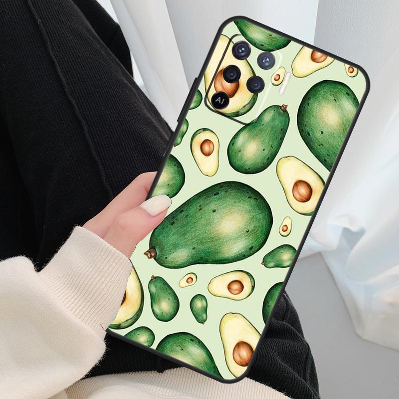 Avocado-Muster-Hülle für Oppo A96 A76 A16 A60 A98 A58 A78 A18 A38 A80 A40 A77 A57 A17 A74 A54 A94 A15 A5 Pro