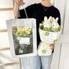 1PC Hand Bouquet Hand Knit Doll Eve Bouquet Creative Plush Rabbit Eating Grass