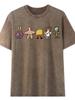 Unisex SpongeBob Print Chinese Style Summer Short Sleeve Casual Top