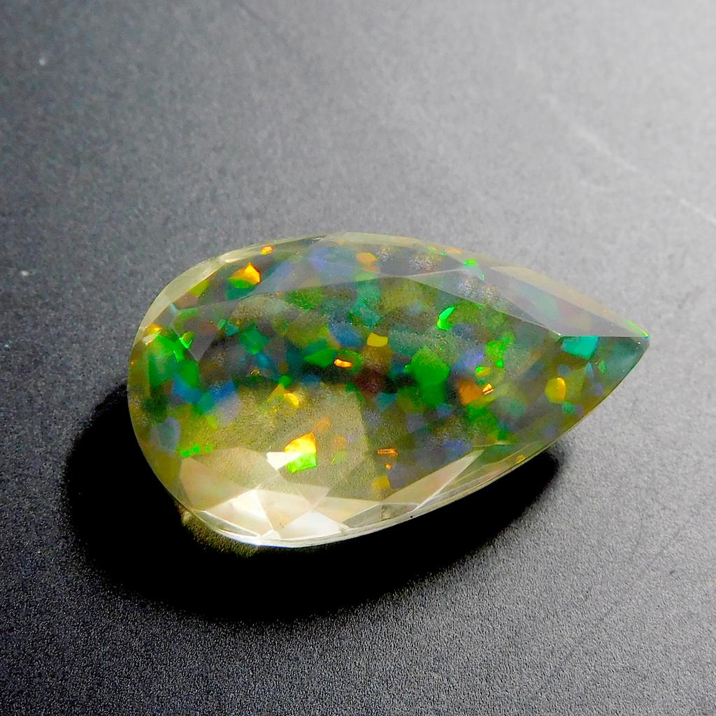 Stunning Lab Created Opal 9.40 Ct Pear Certified Loose Gemstone