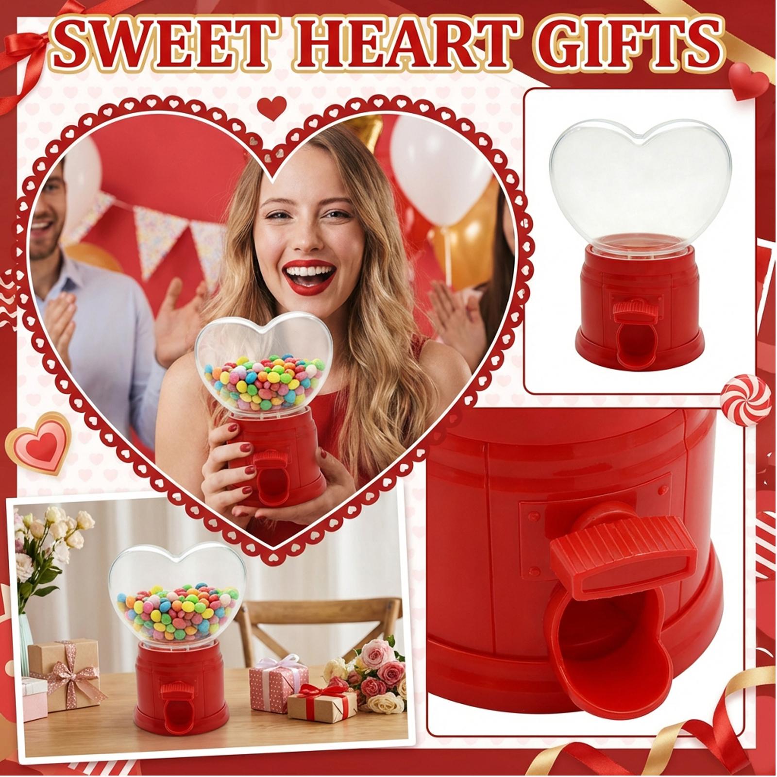 

-shaped Candy Dispenser - Valentine s Day Candy Machine, Bubble Machine, Perfect For Party Gifts, Teacher s Day Gifts, And Valentine s Day Candy One Size