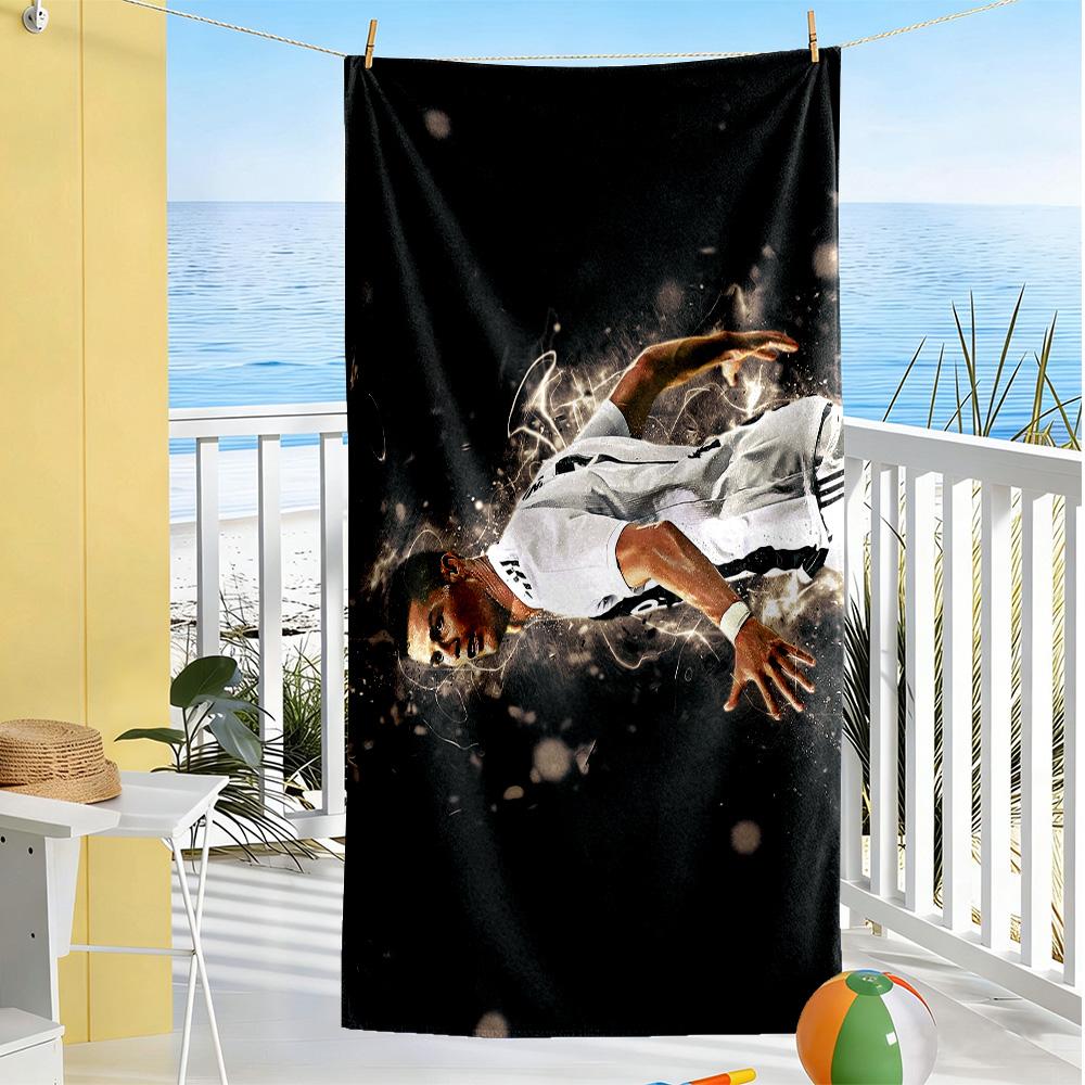 Ronaldo's Dynamic Leap Beach Towel Soft Durable Quick-Dry Comfortable Lightweight Portable for Swimming,Beach,Camping, Travel, Beach Accessories,Gym