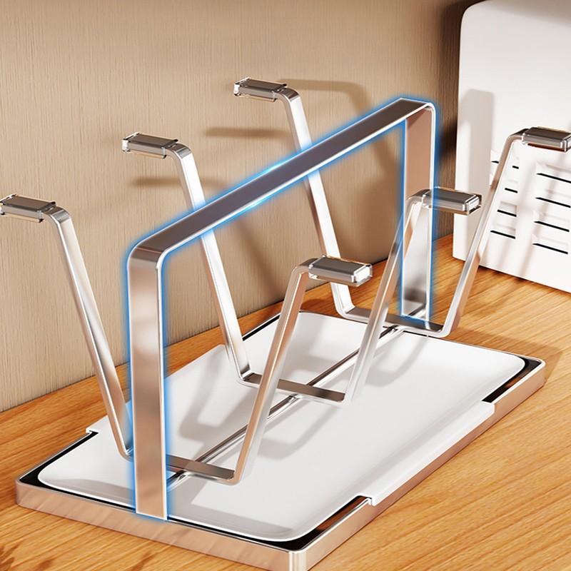 

Good-Style No Drilling Required Stainless Steel Cup Holder With Drip Tray-Modern Minimalist Design