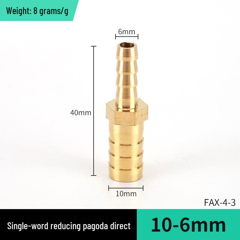 Brass L-Shaped Reducing Pagoda Plug, 4mm-19mm Conversion Hose Fitting